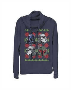 Детский свитер со звездными войнами, свитер в стиле ампир, шлемы с хомутом, пуловер с воротником-хомутом Star wars