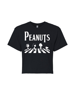 Укороченная футболка с рисунком Peanuts Charlie Brown & Snoopy Crossing Road для юниоров Licensed character