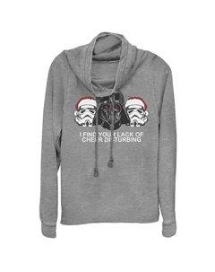 Праздничный пуловер с воротником-хомутом из «Звездных войн» для юниоров «Дарт Вейдер» «Меня беспокоит отсутствие твоего веселья» Star wars