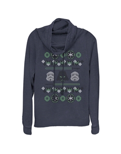 Рождественский свитер в стиле «Империя Звездных войн» для юниоров, пуловер с хомутом и воротником-хомутом Star wars