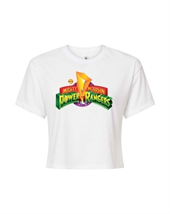 Укороченная футболка с логотипом Juniors' Power Rangers с рисунком, белый Licensed character