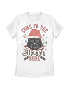 Рождественская футболка «Звездные войны» для юниоров: Дарт Вейдер приходит в непослушную футболку, белый Licensed character