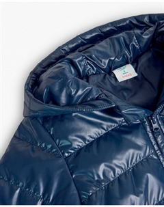 Парка для девочки с капюшоном и застежкой-молнией, темно-синий Boboli