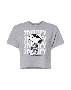 Укороченная футболка с рисунком Peanuts Charlie Brown & Snoopy Rock для юниоров Licensed character