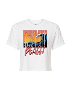 Укороченная футболка с рисунком Miami Beach для юниоров, белый Licensed character