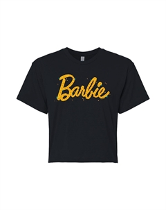 Укороченная футболка с логотипом Barbie для юниоров и желтым цветком Licensed character