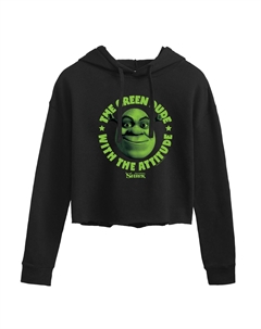 Укороченная толстовка с капюшоном для юниоров Shrek Green Dude Attitude Licensed character