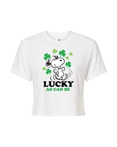 Укороченная футболка Juniors' Peanuts Lucky As Can Be, белый Licensed character