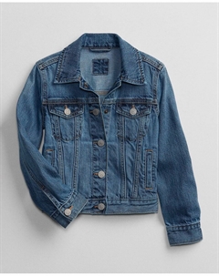 Джинсовая куртка для девочки с длинными рукавами, синий Gap