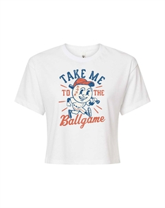 Укороченная футболка с рисунком Take Me To The Ballgame для юниоров, белый Licensed character