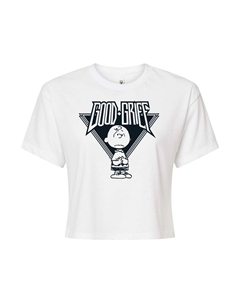 Укороченная футболка с рисунком Peanuts Charlie Brown & Snoopy Good Grief для юниоров, белый Licensed character