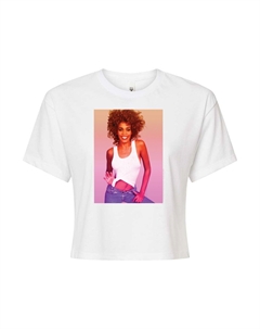 Укороченная футболка с фотографией Whitney Houston для юниоров, белый Licensed character