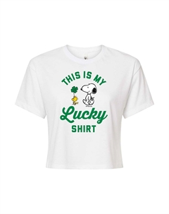 Укороченная футболка Juniors' Peanuts My Lucky Shirt, белый Licensed character