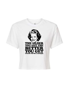 Укороченная футболка с рисунком Golden Girls для юниоров "Older You Get", белый Licensed character