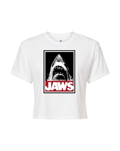 Укороченная футболка с рисунком Juniors' Jaws, белый Licensed character