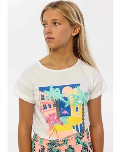 Футболка с принтом DROPPED SHOULDER, цвет white Minoti