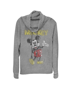 Потертый пуловер для подростков Disney с Микки Маусом и воротником-хомутом Licensed character