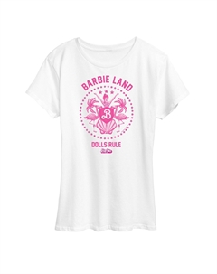 Футболка с короткими рукавами и рисунком Missy Plus Barbie The Movie Land For Dolls, белый Licensed character