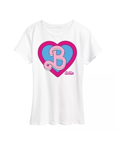 Детская футболка Barbie The Movie Heart Crest с короткими рукавами и рисунком, белый Licensed character