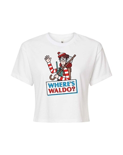 Укороченная футболка для юниоров с логотипом Where's Waldo, белый Licensed character
