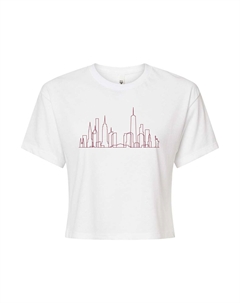 Укороченная футболка с рисунком NYC Skyline для юниоров, белый Licensed character