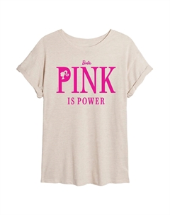 Розовая футболка Barbie Is Power для юниоров с струящимся рисунком Licensed character