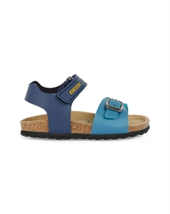 Сандалии Chalki из экокожи с ремешком с пряжкой, синий Geox