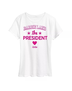 Футболка с короткими рукавами и рисунком Missy Plus Barbie The Movie Land President, белый Licensed character