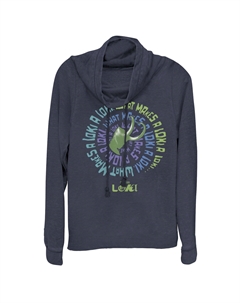 Пуловер с капюшоном и воротником-хомутом для юниоров Marvel Loki со спиральной надписью, темно-синий Licensed character