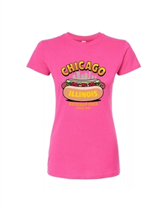 Футболка с рисунком Chicago Hot Dog для юниоров, розовый Licensed character