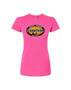 Футболка с логотипом Survivor для юниоров и графическим принтом, розовый Licensed character