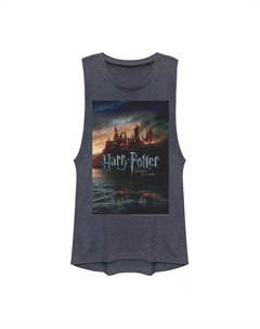 Майка с рисунком «Гарри Поттер и Дары Смерти», Хогвартс, для юниоров Harry potter