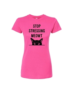 Облегающая футболка для юниоров Stop Stressing Meowt, розовый Licensed character