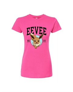 Университетская облегающая футболка Pokémon Eevee для юниоров, розовый Licensed character