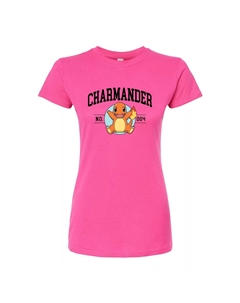 Облегающая футболка для подростков Pokémon Charmander Collegiate, розовый Licensed character