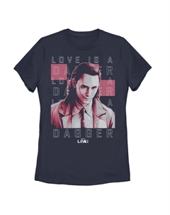 Футболка с надписью «Marvel Loki Love Is A Dagger» для юниоров, темно-синий Licensed character