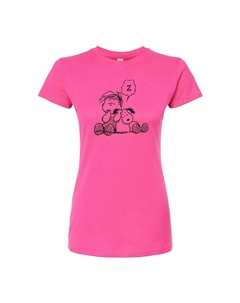 Облегающая футболка Juniors' Peanuts Linus Snoopy Snooze, розовый Licensed character