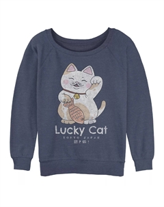 Большой свитшот с рисунком Juniors' Travel Apparel Tokyo "Lucky Cat", синий Licensed character