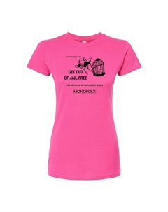 Футболка Juniors' Monopoly Get Out Of Jail свободного кроя, розовый Licensed character