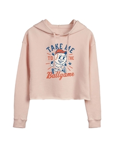 Укороченное худи с рисунком Take Me To The Ballgame для юниоров, розовый Licensed character