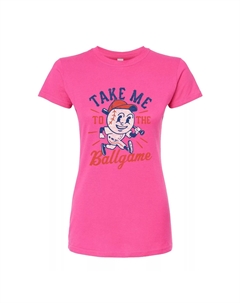 Футболка с приталенным рисунком Take Me To The Ballgame для юниоров, розовый Licensed character