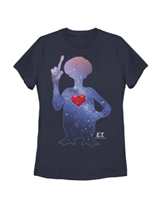 Юниоры E.T. Футболка с силуэтом сердца земной вселенной, темно-синий Licensed character