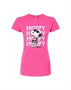 Футболка с графическим рисунком Peanuts Charlie Brown & Snoopy Rock для юниоров, розовый Licensed character