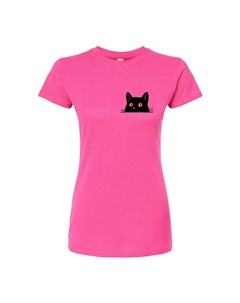 Облегающая футболка для юниоров с выглядывающим котом, розовый Licensed character