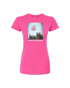 Юниорская футболка Invader Zim Gir "Believe" с приталенным рисунком и рисунком, розовый Licensed character