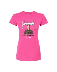 Облегающая футболка The Office для юниоров на день рождения, розовый Licensed character