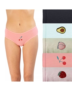 Комплект трусиков-хипстеров в рубчик, 5 предметов, мультиколор So