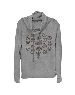 Пуловер с воротником-хомутом для юниоров Animal Crossing New Horizons Group Shot Villagers Licensed character