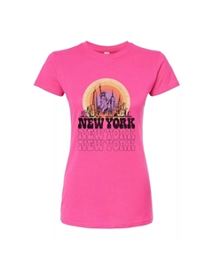 Юниорская футболка New York с винтажным приталенным рисунком и рисунком, розовый Licensed character