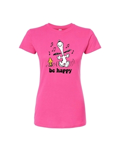 Детская облегающая футболка Peanuts Be Happy Dance, розовый Licensed character